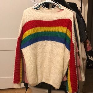rainbow stripe oversized sweater size 0-2